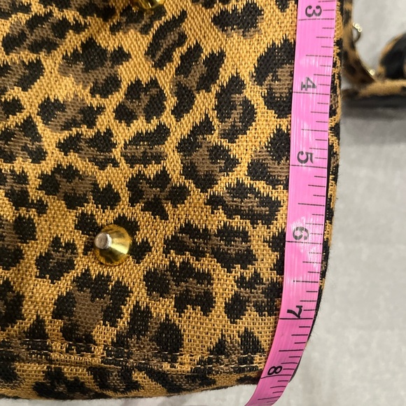 DIANE VON FURSTENBERG Madagascar Leopard Print Canvas Bag Badanco Luggage EUC - Picture 15 of 16